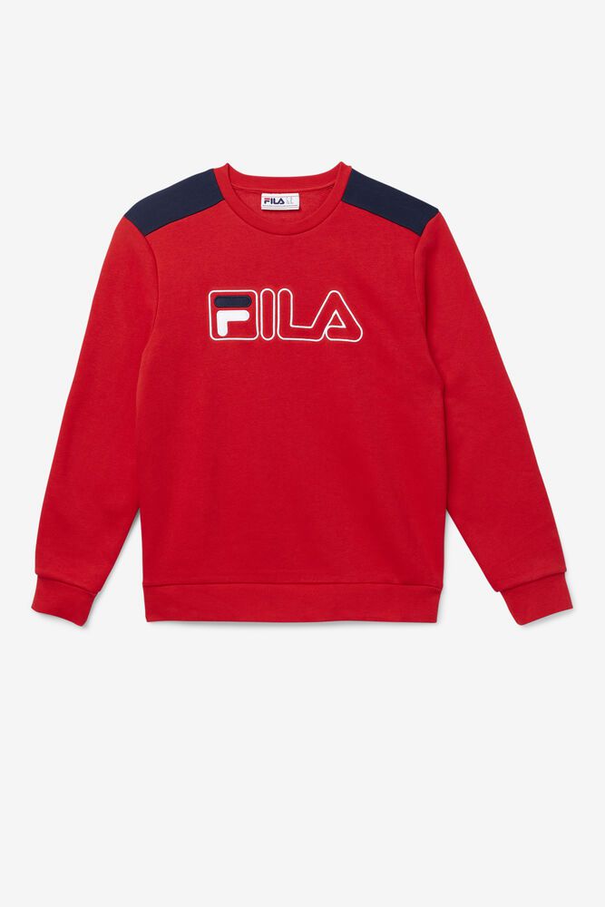 Fila Basil 2 Crew Sweatshirt Red - Mens - 50283LXEW